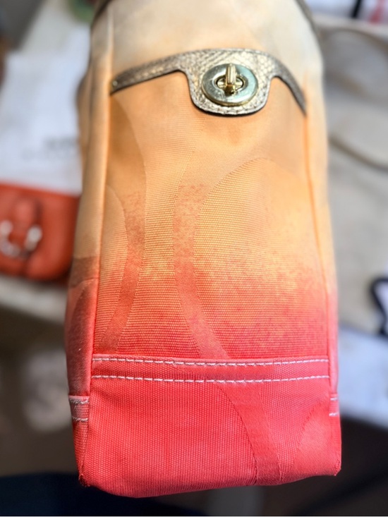 Coach vintage Limited Edition Orange Ombre Signature Tote - Picture 10 of 16